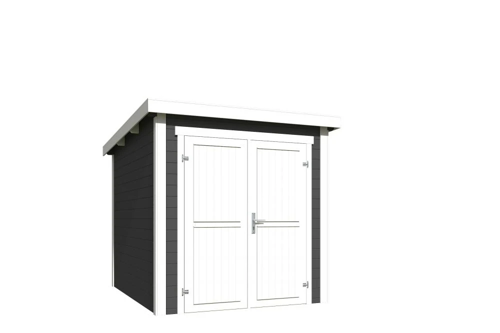 Outdoor Life Blokhut Sara Carbon Grey-Wit 200 x 200 cm - Afbeelding 2